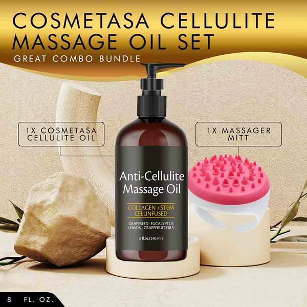 240Ml anti Cellulite Massage Oil Infused with Collagen and Stem Cell Skin Tightening Cellulite Moisturizing Body Essential Oil
